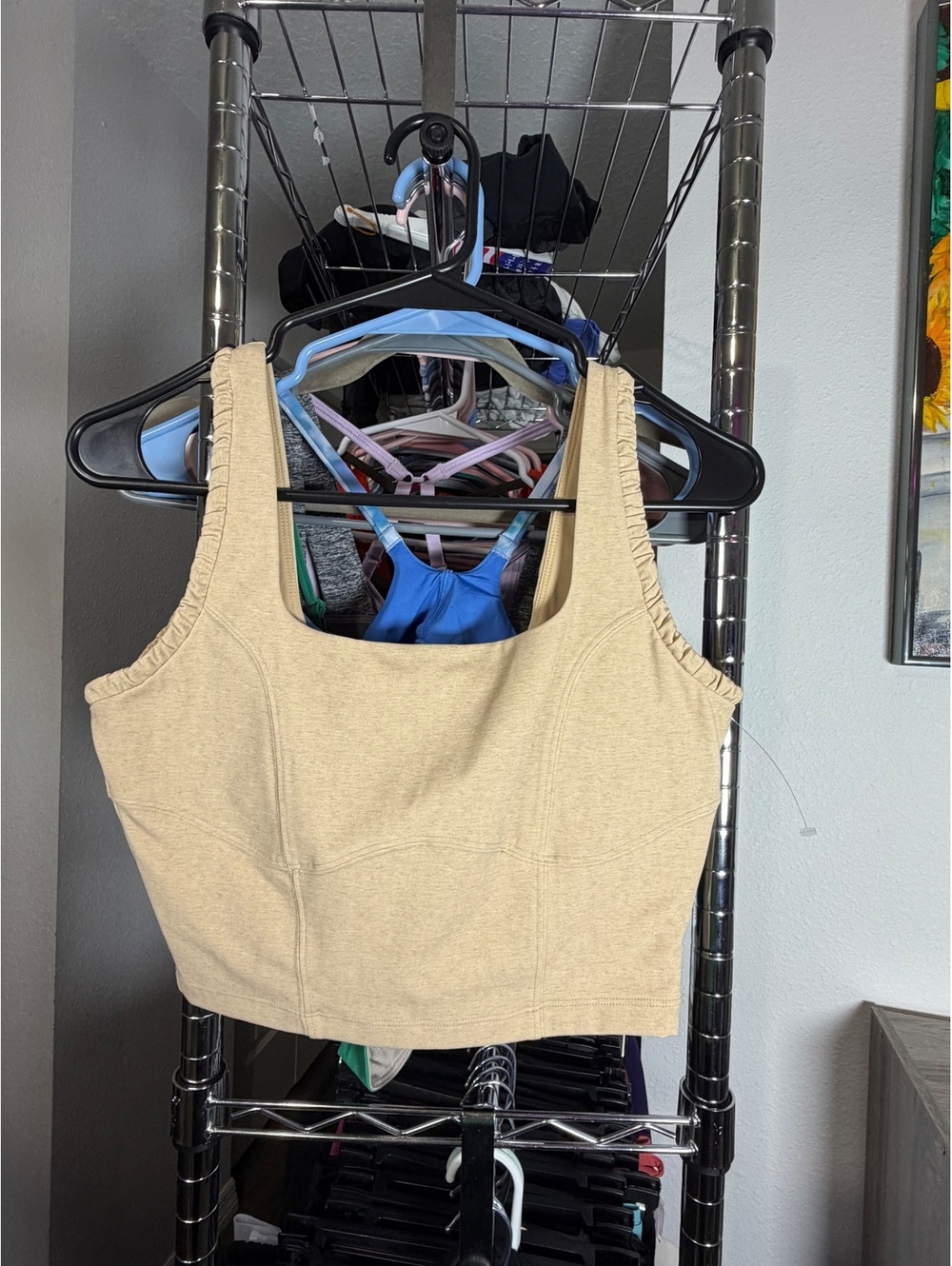 NWT Travis Mathew Sand Beige Crop Tank Top - Size Small